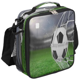 Lunch Box for Kids Boys Girls Soccer Lunch Bag for Women Men, Ball Net Insulated Kids Lunch Bag Meal Tote with Adjustable Shoulder Strap for Work Picnic