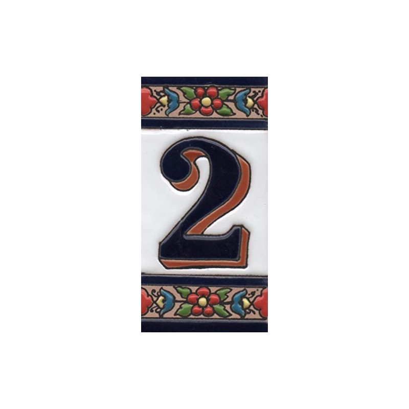 House Numbers Ceramic Numbers & Letters Tiles Red Blue &