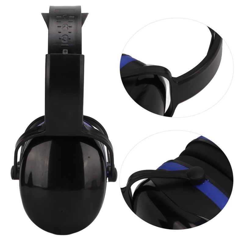 Hearing Protection Ear Muffs 24dB NRR Safety Black Blue Noise