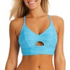 JESSICA SIMPSON Women's Standard Adjustable Cropped Cami Bikini Top, Blue,