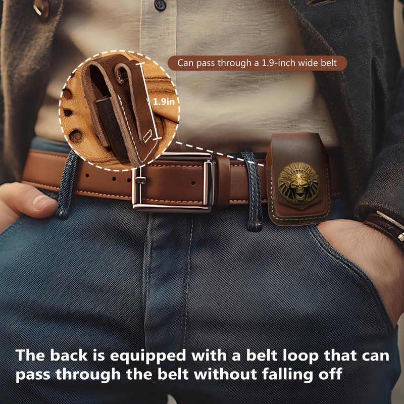 Leather Lighter Case, Flip top Leather Lighter Pouch, Holder Case