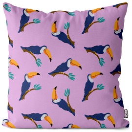 VOID Safari Tukan Cushion Cover Polyester Waterproof Outdoor Indoor Cushion Size: 40 x 40 cm
