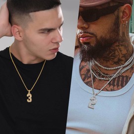 Number 9 Chain Gold Plated Number Pendant Football Chains