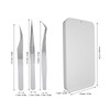 3Pcs Eyelash Extension Tweezers Set Silver Mirror Light DolphinShaped Easy