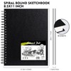 CONDA 8.5"x11" Double-Sided Hardbound Sketchbook, 80 Sheets Hardcover Sketchbook, Spiral