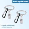 QUARKZMAN Set of 4 Triangular Key Wheelie Bin Metal Triangle