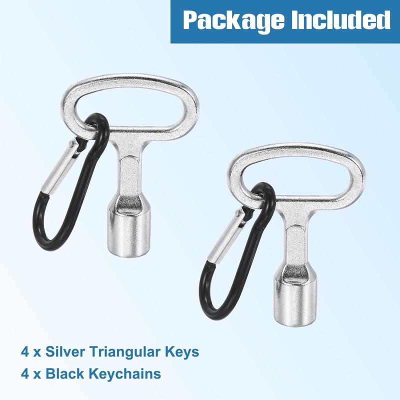 QUARKZMAN Set of 4 Triangular Key Wheelie Bin Metal Triangle