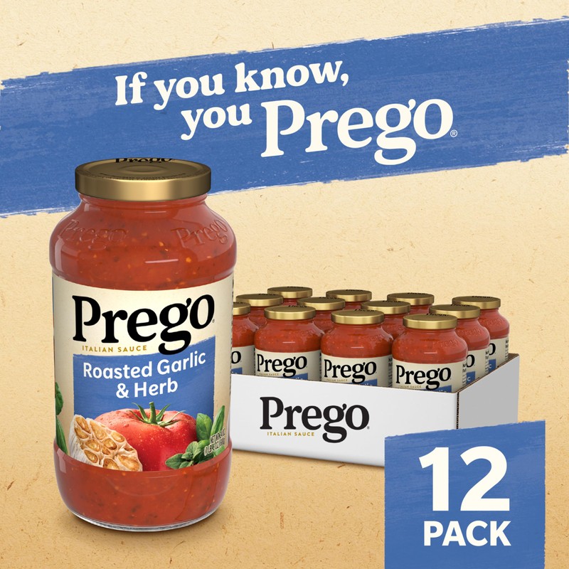 Prego Pasta Sauce, Italian Tomato Sauce with Roasted Garlic &