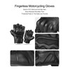 INBIKE Fingerless Motorcycle Gloves Summer Breathable Goatskin Leather Wear Resistant