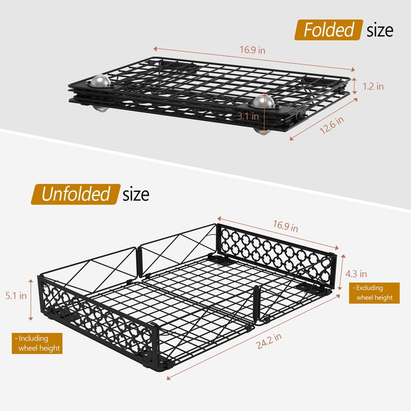 NADAMOO Under Bed Storage with Wheels, 1 Pack Rolling Under