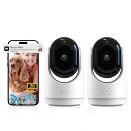 Security Camera Indoor Cam-2K 360° WiFi Cameras for Home Security,Pan & Tilt,Pet/Dog/Baby Camera with Phone app,2-Way Audio,Night Vision,24/7 Cloud & Micro SD Card Storage 2 Pack