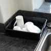 Callyne 4-Pack 8 L Black Small Plastic Kitchen Bus Tubs,