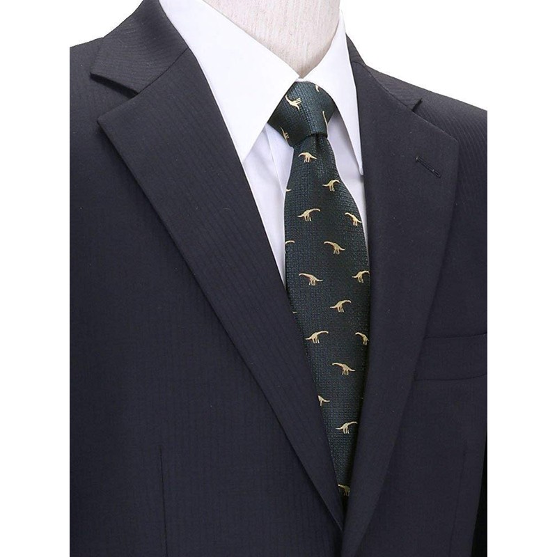 [COLORATA] Carolata Dinosaur Ancient Biological Pattern Necktie (100% Silk /