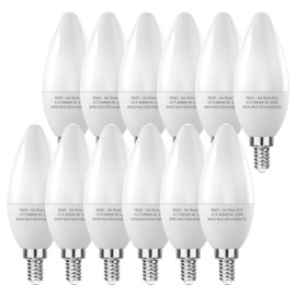 Ocixhbe E12 LED Candelabra Bulbs 60W Equivalent, 4000k Natural Daylight White, 6W B11 Candle Base Filament Vintage Light Bulbs, Non-Dimmable, Pack of 12