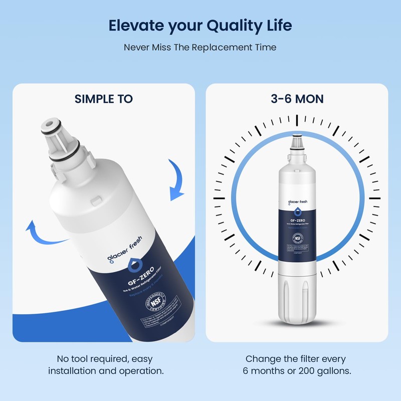 GLACIER FRESH Water Filter Replacement for Sub-Zero 4204490, 4290510, 9030868