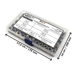 120-Piece Set of Hexagon Screws DIN 933 + Hex Nut DIN 934 and Washer DIN 125 Stainless Steel Size M8