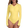 RELLECIGA Women's Lemon Yellow Long Sleeve Rash Guard One Piece