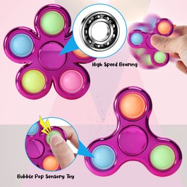 Jawhock 3 Pack Pop Fidget Spinner, Ideal Decompression Fidget Toys Adult Fidget Spinner for Relief, Goodie Bag Stuffers Return Gifts Birthday Party Favors Classroom Carnival Prize for Kids Boys Girls