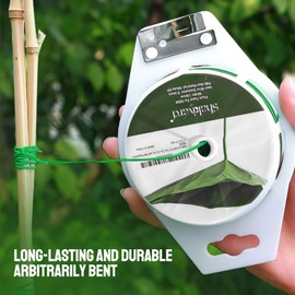 HOMSBAY 328ft Twist Ties,Green Garden Plant Ties Reusable with Built-in Cutter, Multi-Purpose Garden Twine Support Ties for Growth, Care, and Office HomeCable Organization