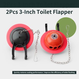 ALLCSM THU500S Toilet Flapper Compatible with TOTO Toilets 3 Inch Flush Valve Seal Replacement Red Adjustable Flapper for CST400 Series, Replaces THU138S THU175S THU331S THU275S THU369S, 2 Pack