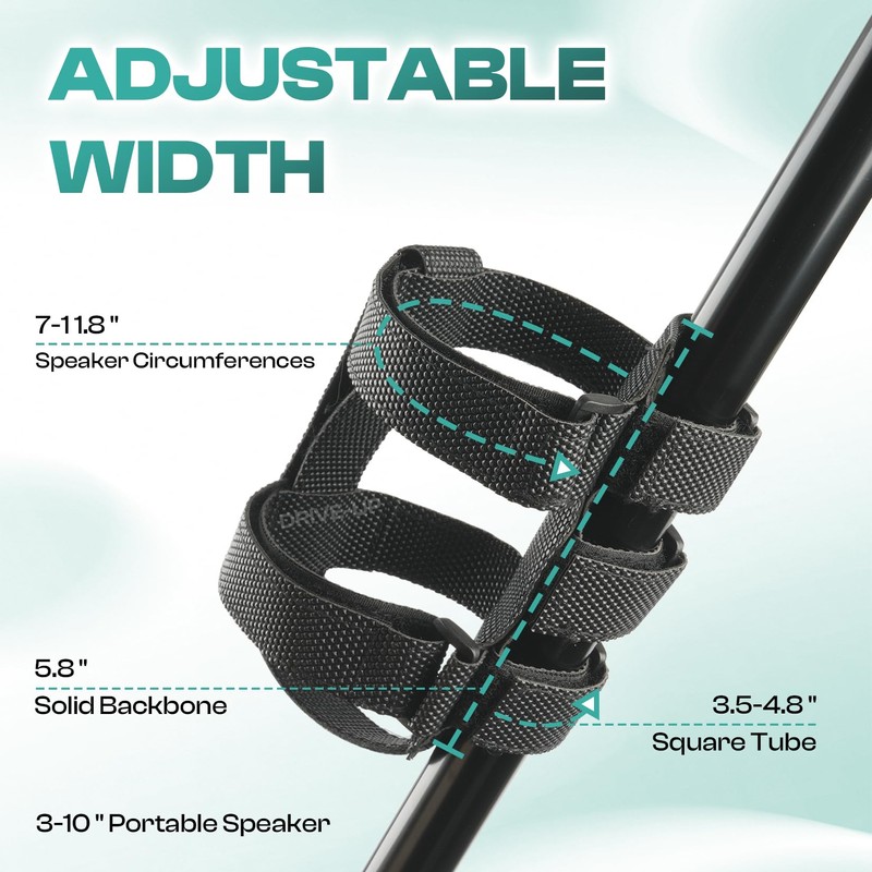 Drive-up Adjustable Speaker Mount for Golf Cart, Strap Holder for