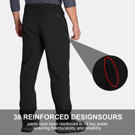 Jessie Kidden Mens Hiking Pants Water Repellent Outdoor Snow Ski Fishing Camping Walking Fleece Lined Insulated Winter Pants (6086 Black 36)
