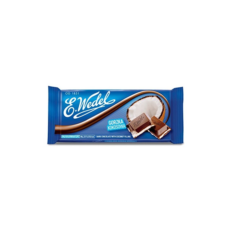 E.Wedel Dark Chocolate with Coconut Filling, 100g (Pack of 5)