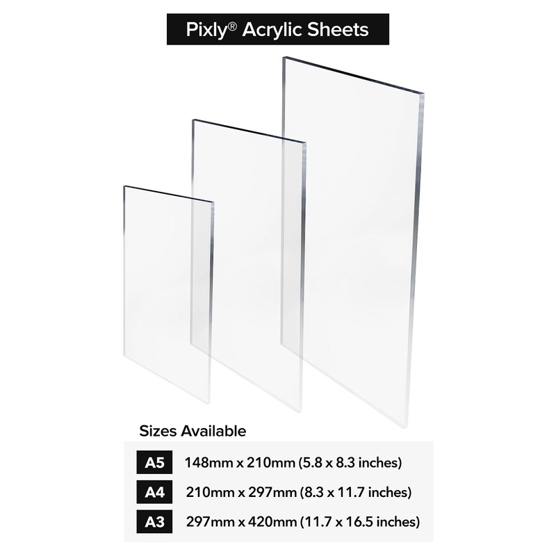 Pixly® Crystal Clear Acrylic Perspex Plastic Sheet | Transparent |
