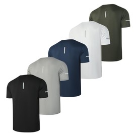MTTYYD Men's Short Sleeve Dry Fit Shirts Moisture Wicking Athletic Mesh T-Shirts Workout 5 Pack-XL
