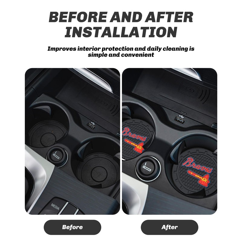 2PCS Car Cup Holder Coaster,Auto Cup Holder Insert Coaster for