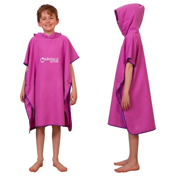 Lakeland Active Patterdale Hooded Changing Poncho Towel - Pink -