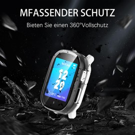 TUTUO Schutzhülle für XPLORA X6 PLAY Hülle, [2 Stück] Rundum Case mit Displayschutz Folie, Flexibles TPU Vollschutz Cover, Anti-Kratz Schutzfolie - Transparent + Blau