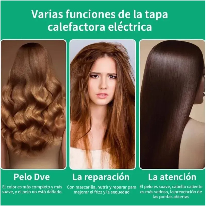 Gorro Térmico Eléctrico Portátil Para Tratamiento De Cabello