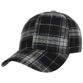 Lipodo Classic New Check Cap - Unisex Baseball Cap - Adjustable Baseball Cap with Wool Blend - Men & Women - Autumn/Winter, black