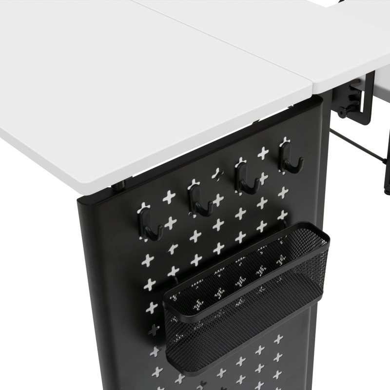Pivot Sewing Table with Swingout Storage Panel