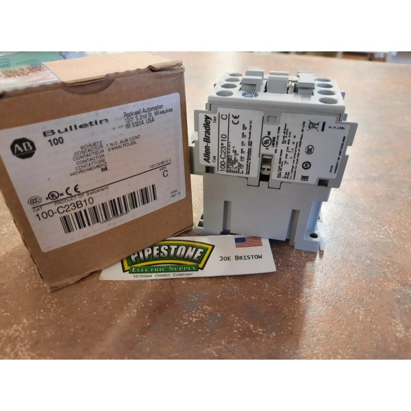 Allen-Bradley 100C23B10 Contactor 3 N.O. Main Poles New Stock