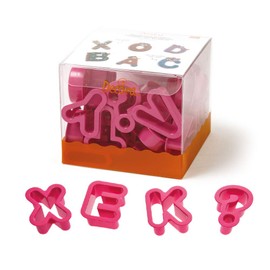 Decora KIT 27 Cookie Cutters DIM. 5,2 X H 2,2 cm Ausstechformen Alphabet Set, Kunststoff, Rose, 13.5 x 15 x 15 cm