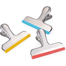 U Chef Set de 12 Clips para Bolsas Cubiertos de Silicona, Broches perfectos para Bolsas de Alimentos, Sellado Hermético y Resistentes, 3 pulgadas de ancho