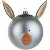 Alessi Asinello Weihnachtsbaumkugel aus mundgeblasenem Glas, Handdekoriert, 1er Pack, 9,0