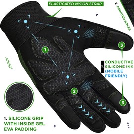RDX Weight Lifting Gloves Gym Workout, Full Finger Touch Screen, Breathable Anti Slip Padded Palm Protection, Fitness Strength Training Powerlifting HIIT WOD Exercise, Men Women Adult & Kids Home Gym