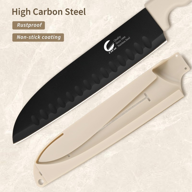 CuCut 12-Piece Kitchen Knife Set, Nonstick Coating Chef Knives Set