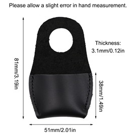 SEIWEI Black Thumb Leather Gloves Handmade Carpenter Wood Carving Finger Protector for Gardening Carving