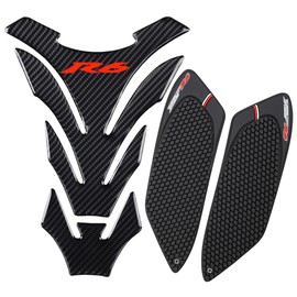 REVSOSTAR Real Carbon Fibre Tank pad, Anti Slip Sticker, Tank Protector, Tank pad for R6 2006-2007