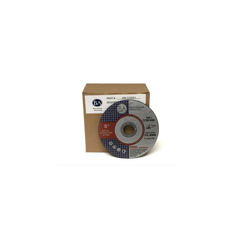Benchmark Abrasives 5" Pro Metal Self-Sharpening Steel Cutting Cutoff Wheel