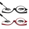 JM 2 Pairs Makeup Reading Glasses Magnifying Flip Down Cosmetic