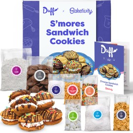 Baketivity x Duff Goldman S’mores Sandwich Cookies Kit Kids Baking Set Cooking Kits for Kids with Premeasured Ingredients, Decorating Supplies, STEM Activities - Baking Sets for Girls, Boys Ages 6-12