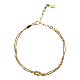 Aikeis 18 Karat vergoldetes Liebesknoten-Armband, exquisites Schlangenkette-Unendlichkeitsarmband, verstellbarer Goldschmuck, Geschenk für Damen, Paare