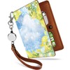 Pretimo Photo Glitter Floral Flower Flower Bifold Reel Strap Pass