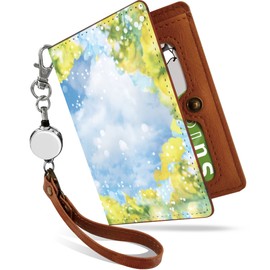 Pretimo Photo Glitter Floral Flower Flower Bifold Reel Strap Pass Case, Vegetable Flower Landscape