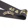 Dimetey 40th Birthday Sash and Tiara Set, Black and Gold,